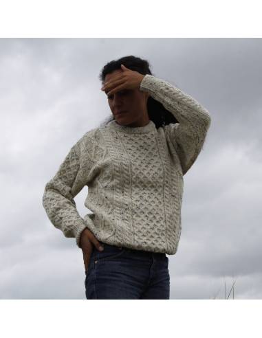 Irischer damen und Herren Pullover aus reiner Merinowolle warm Diamantmuster