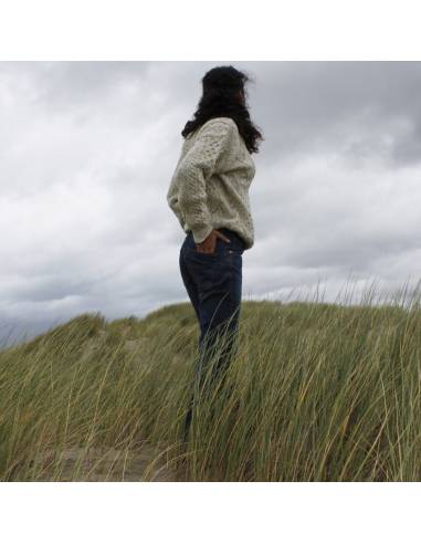 Warm Irish pure merino wool round neck diamond jumper women and men