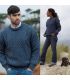 Warm Irish pure merino wool round neck diamond jumper women and men