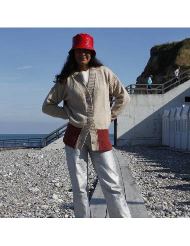 Chapeau de pluie Femme Bob imperméable ciré rouge