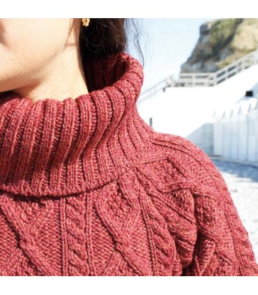 Irish women cowl neck sweater in pure Merino Wool