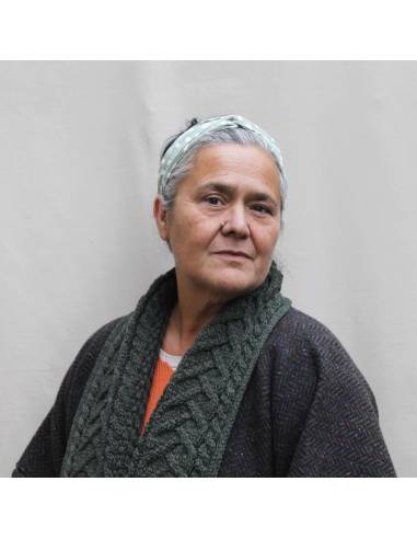 Cape femme en pure laine mérinos et Donegal tweed