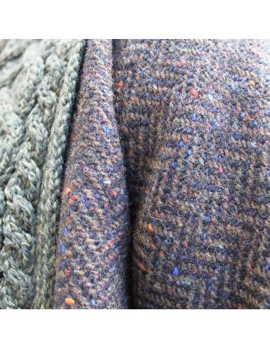 Cape femme en pure laine mérinos et Donegal tweed