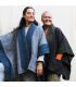 Damen-Mantelumhang aus reiner Merinowolle und Donegal-Tweed