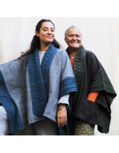  Women's cape in pure merino wool and Donegal tweed