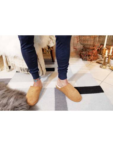 Legging homme en laine mérinos et soie avec chausson en mouton 