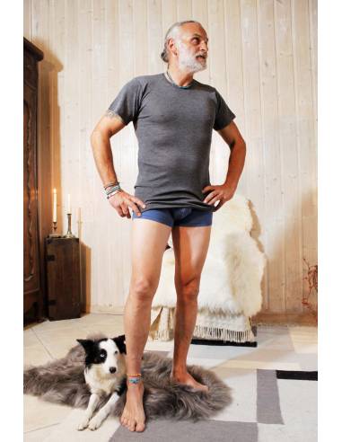 Hombre Jersey mango de Lana y Seda