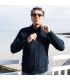 ZIP-CARDIGAN FÜR HERREN MIT VERSTÄRKENDEN SCHULTERN IN TRICOT
