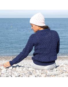 Irischer damen und Herren Pullover aus reiner Merinowolle warm Diamantmuster 2