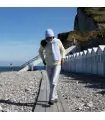 Schal aus reiner Merinowolle, gestrickt mit Reisrippenmuster 