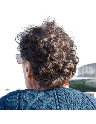 Men's Irish jumper pure merino wool warm V-neck large knit twists