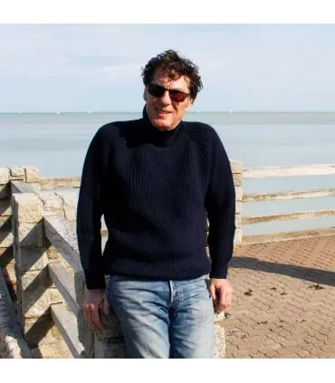 Submariner Rib Roll Neck Sweater for men in pure new wool