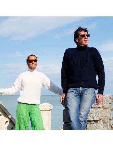 Pull mixte grand froid Homme ou femme col roulé pure laine vierge