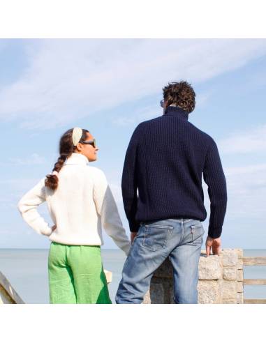 Submariner Rib Roll Neck Sweater for men in pure new wool