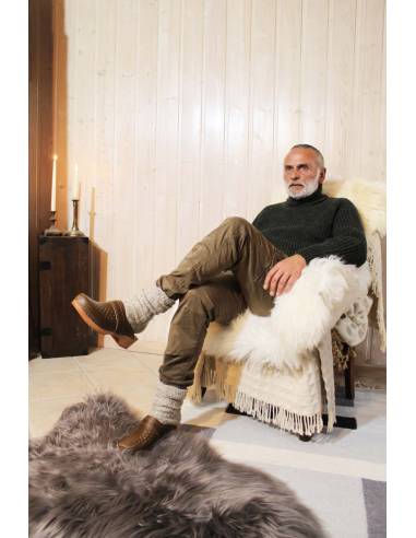 Pull grand froid homme et femme col roulé coupe mixte kaki bleu et ecru