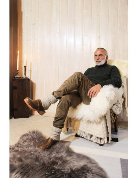 Pull grand froid homme et femme col roulé coupe mixte kaki bleu et ecru 