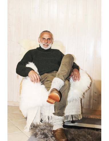 Pull très chaud Homme ou femme col roulé pure laine vierge kaki