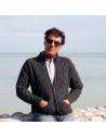 Jersey de lana Aran con media cremallera para hombre en merinowool puro