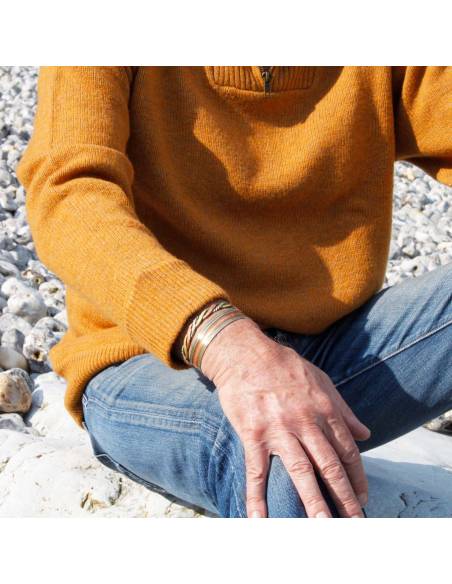 Pullover Herrenpullover aus reiner weicher Schurwolle mit Stehkragen