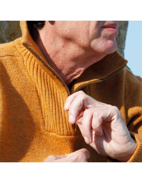 Pullover Herrenpullover aus reiner weicher Schurwolle mit Stehkragen