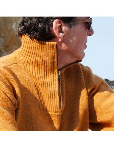 Pullover Herrenpullover aus reiner weicher Schurwolle mit Stehkragen