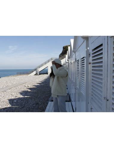 Gilet sans manches moumoute pour homme et femme pure laine avec col fermeture ZIP