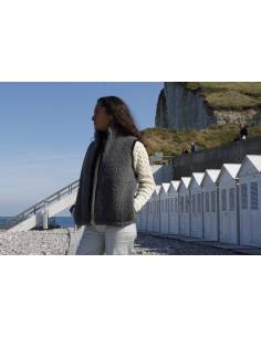 Waistcoat sleevesless pure wool with ZIP