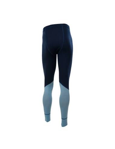 Caleçon homme long chaud en pure laine mérinos bicolore bleu sport 