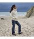 Women's Zip double collar cardigan pure merinowool