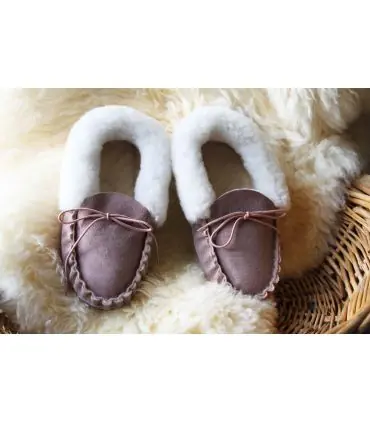 Mujer zapatos mocasines de piel de cordero genuino