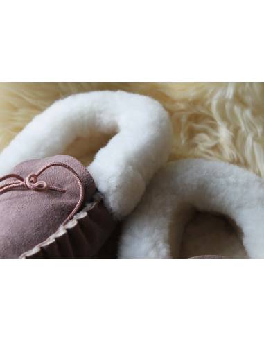 Mocassins fourrés femme chauds en peau de mouton ultra chaud et mode
