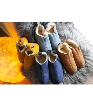 Chaussons homme en peau de mouton ultra chaud modèle skinny