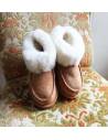 Chaussons boots snow mixte chauds en peau de mouton Femme et Homme