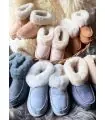 Chaussons chauds en peau de mouton Femme et Homme