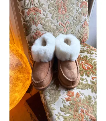 Zapatillas de piel de cordero genuino