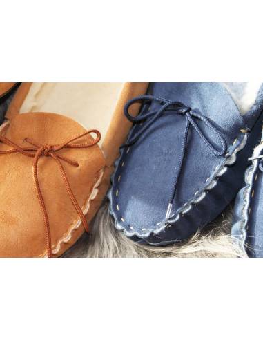 Men's slippers moccasin in guenuine lambskin