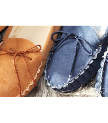 Men's slippers moccasin in guenuine lambskin