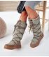 Moon boots de femme en daim et tissu techinque à lacets qualité luxe 