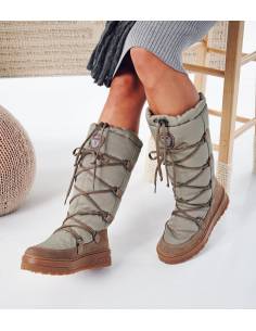 Women's snow boot hydro repellent suede and textile upper Olang FENICE