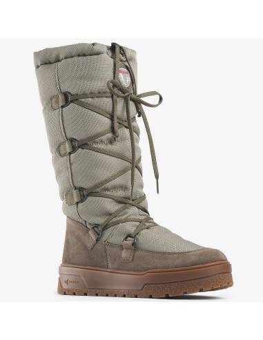 Bootes ski femme à lacets tissu technique et daim imperméable déperlant