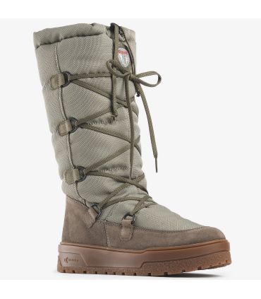 Bootes ski femme à lacets tissu technique et daim imperméable déperlant 
