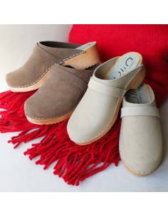 Sabots suédois femme en daim nubuck velours luxe 2