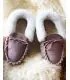 Mujer zapatos mocasines de piel de cordero genuino