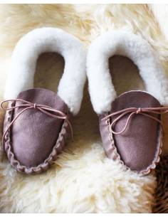 Women's nordic  slippers moccasin in guenuine lambskin