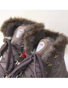 Bottes sportives hiver femme en cuir suède rouge hydrofuge 2