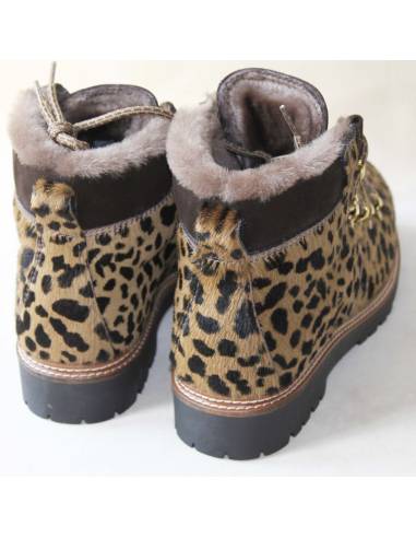 Warm ankle boots in crocodile-print suede with rabbit collar- Olang Imperial