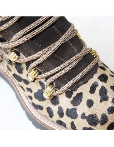 Warme Stiefeletten aus Wildleder mit Krokodilprint und Kaninchenkragen- Olang Imperial