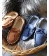 Men's slippers moccasin in guenuine lambskin