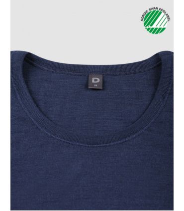 camisa de punto de cuello festoneado de mujer en puro lana merino rojo