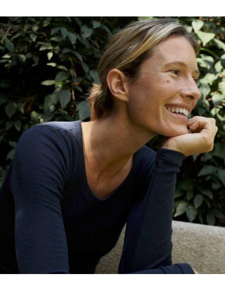 women's shirt long sleeves in pure merino wool red